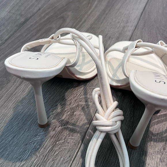 Simmi London Samia Strappy Heels Stilettoes Sandals White Ankle Straps, Size 4 - Picture 6 of 7